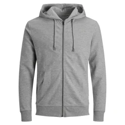 Felpa da uomo grigia con zip e cappucio Jack & Jones