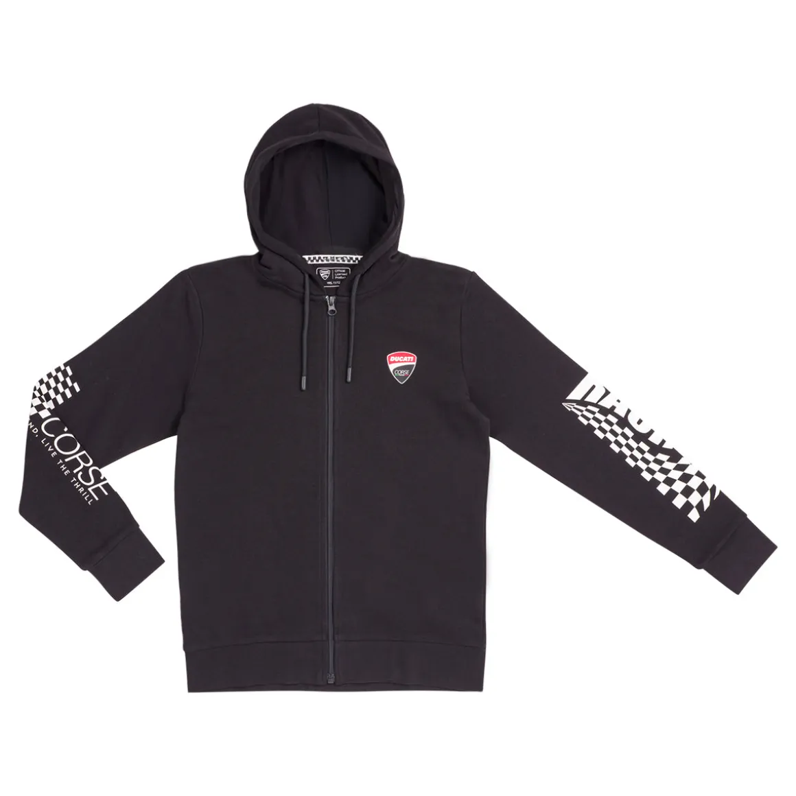 Felpa nera con cappuccio da Ragazzo e con logo Ducati Corse