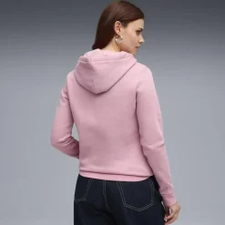 Felpa rosa con cappuccio e mega tasca da Donna Puma