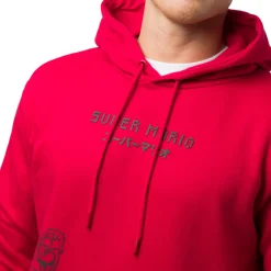 Felpa rossa da Uomo con stampa fronte e retro Super Mario