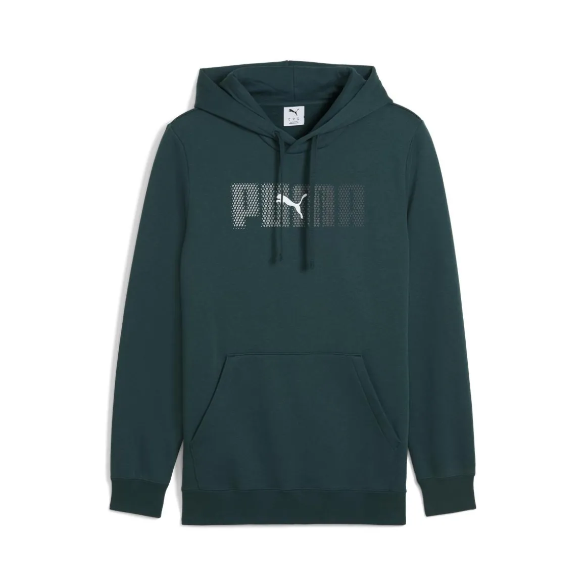 Felpa verde scuro da Uomo con tasca e cappuccio Puma