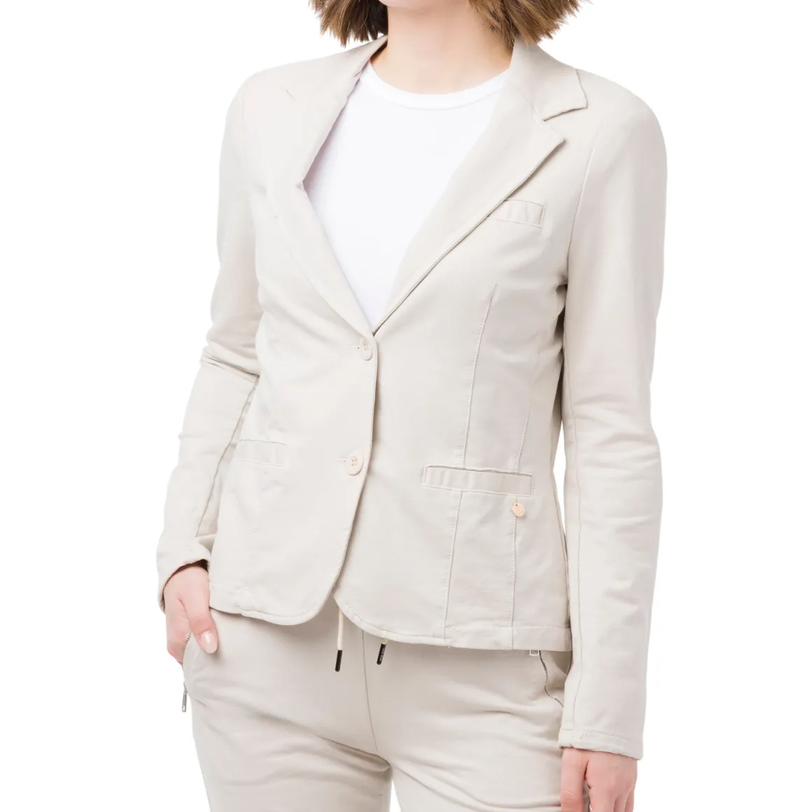 Giacca beige da Donna in cotone con bottoni Swish Jeans