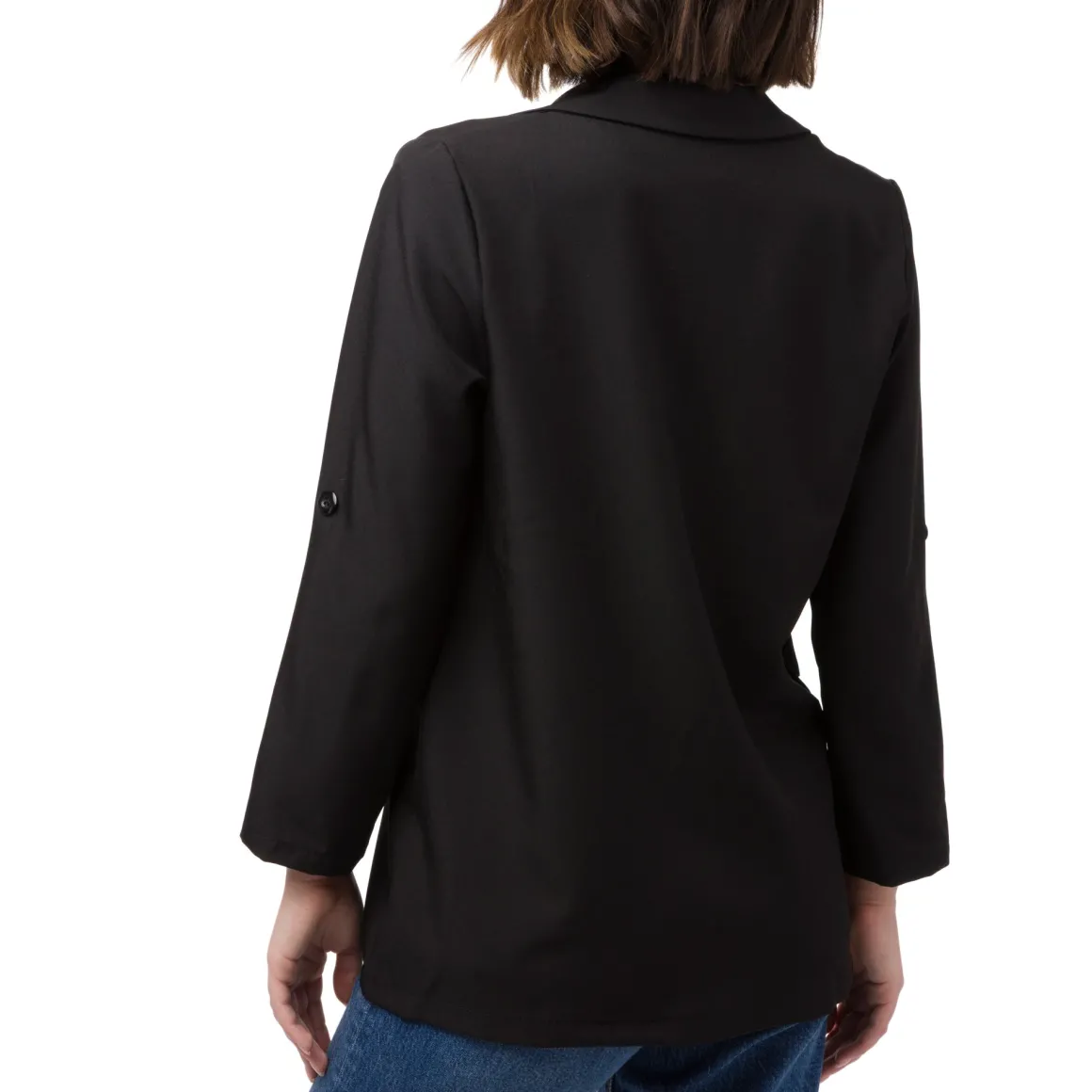 Giacca Blazer nera da Donna con dettaglio risvolto Swish jeans