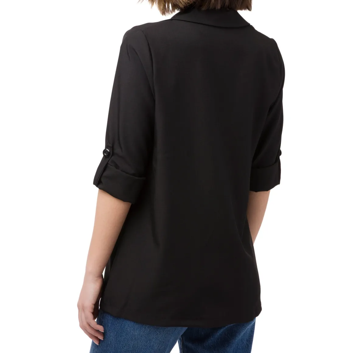 Giacca Blazer nera da Donna con dettaglio risvolto Swish jeans