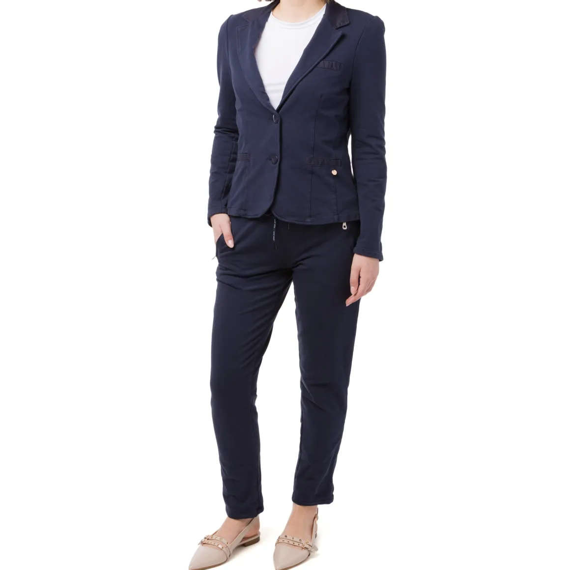 Giacca blu da Donna in cotone con bottoni Swish Jeans