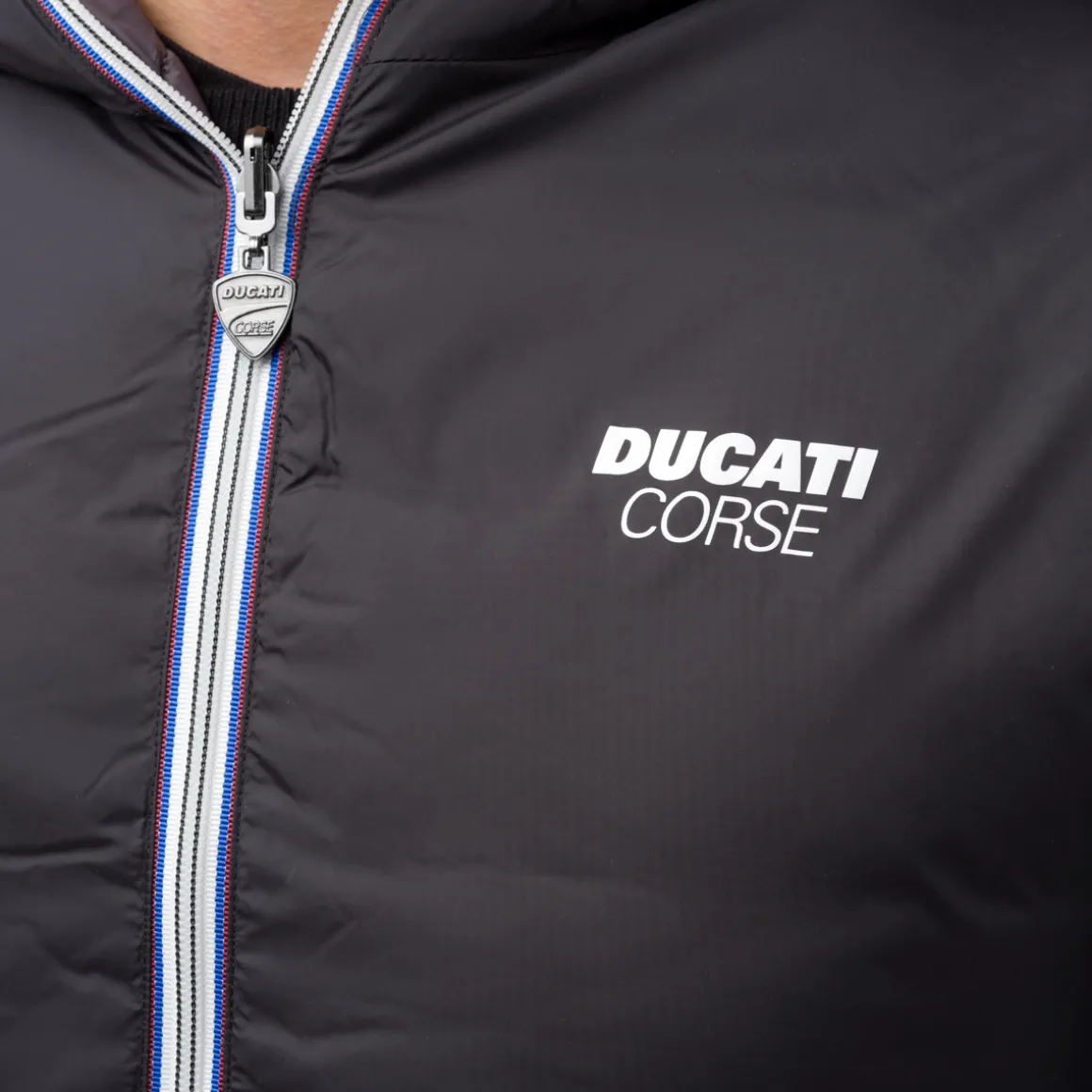 Giacca corta da uomo con design reversibile nero e grigio Ducati Corse
