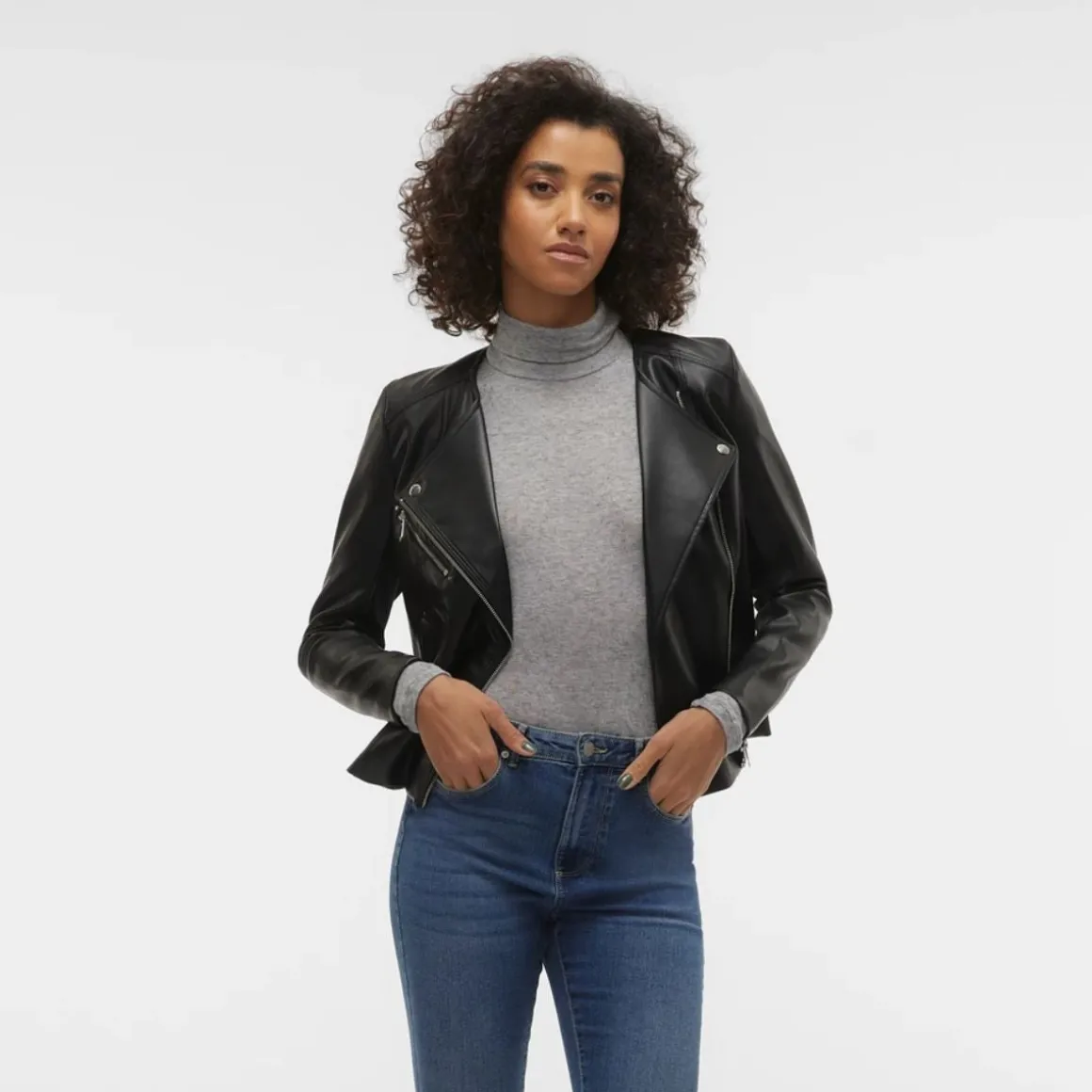 Giacca in similpelle da donna nera Vero Moda