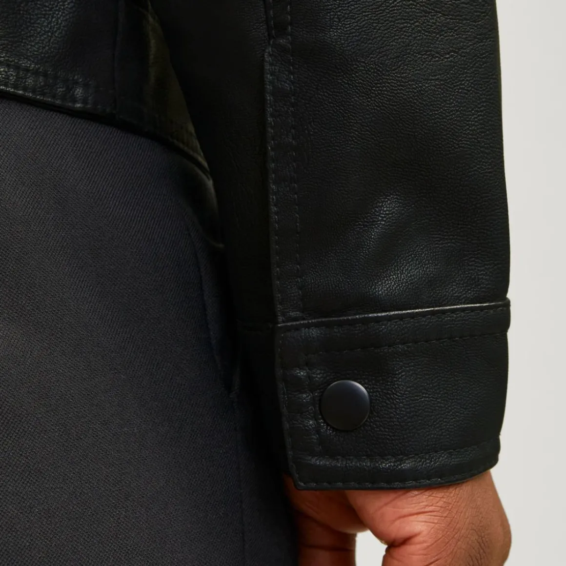 Giacca in similpelle da uomo nera Jack & Jones