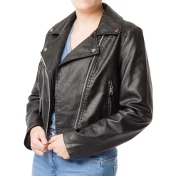 Giacca nera effetto pelle da donna Swish Jeans