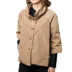 Giacca Spolverino da donna beige con bottoni e tasche Swish Jeans