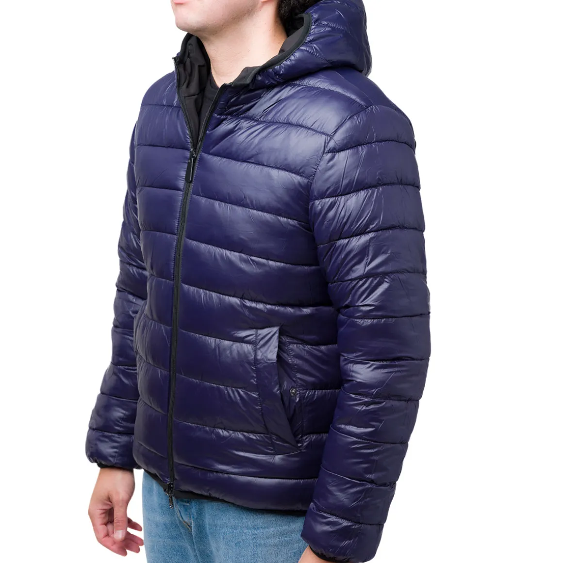 Giacca tecnica da uomo Gate 76 reversibile nera e blu
