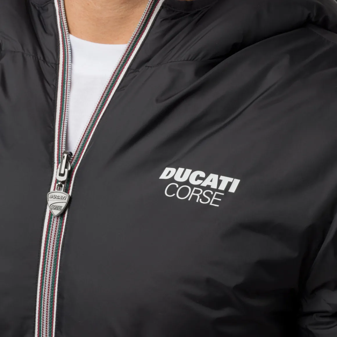 Giubbotto Double-Face Uomo nero e verde con cappuccio Ducati Corse