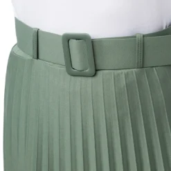 Gonna effetto plissettato da Donna verde militare con cintura Swish Jeans