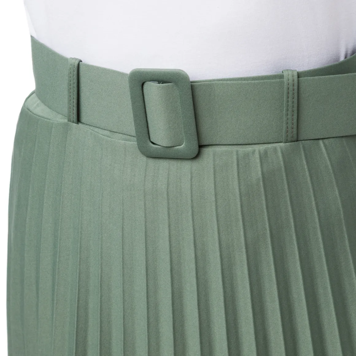 Gonna effetto plissettato da Donna verde militare con cintura Swish Jeans