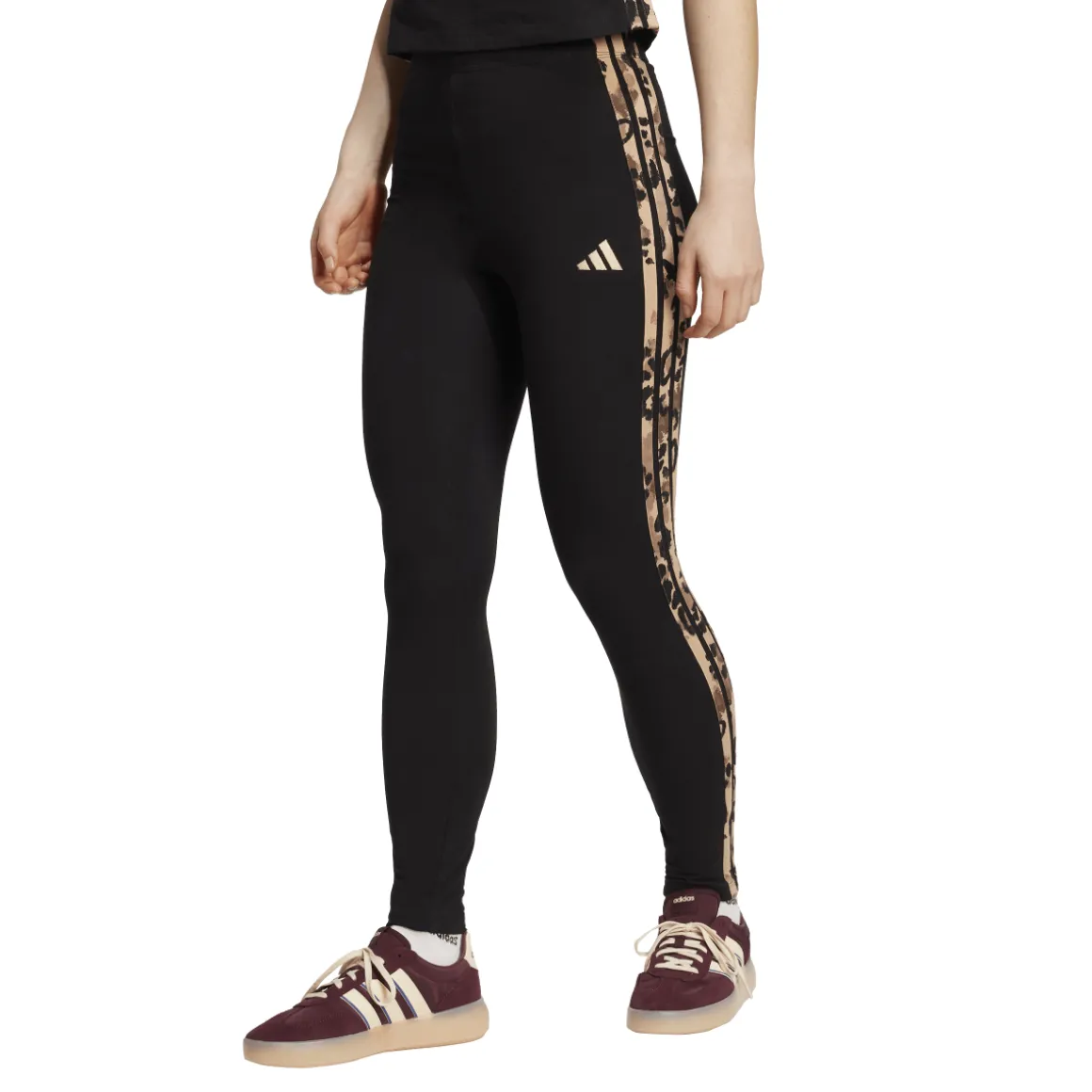 Leggings neri da Donna con stampa leopardata adidas W AOP LEG