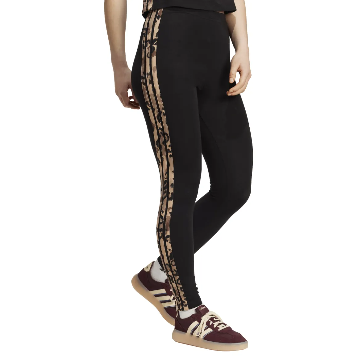 Leggings neri da Donna con stampa leopardata adidas W AOP LEG