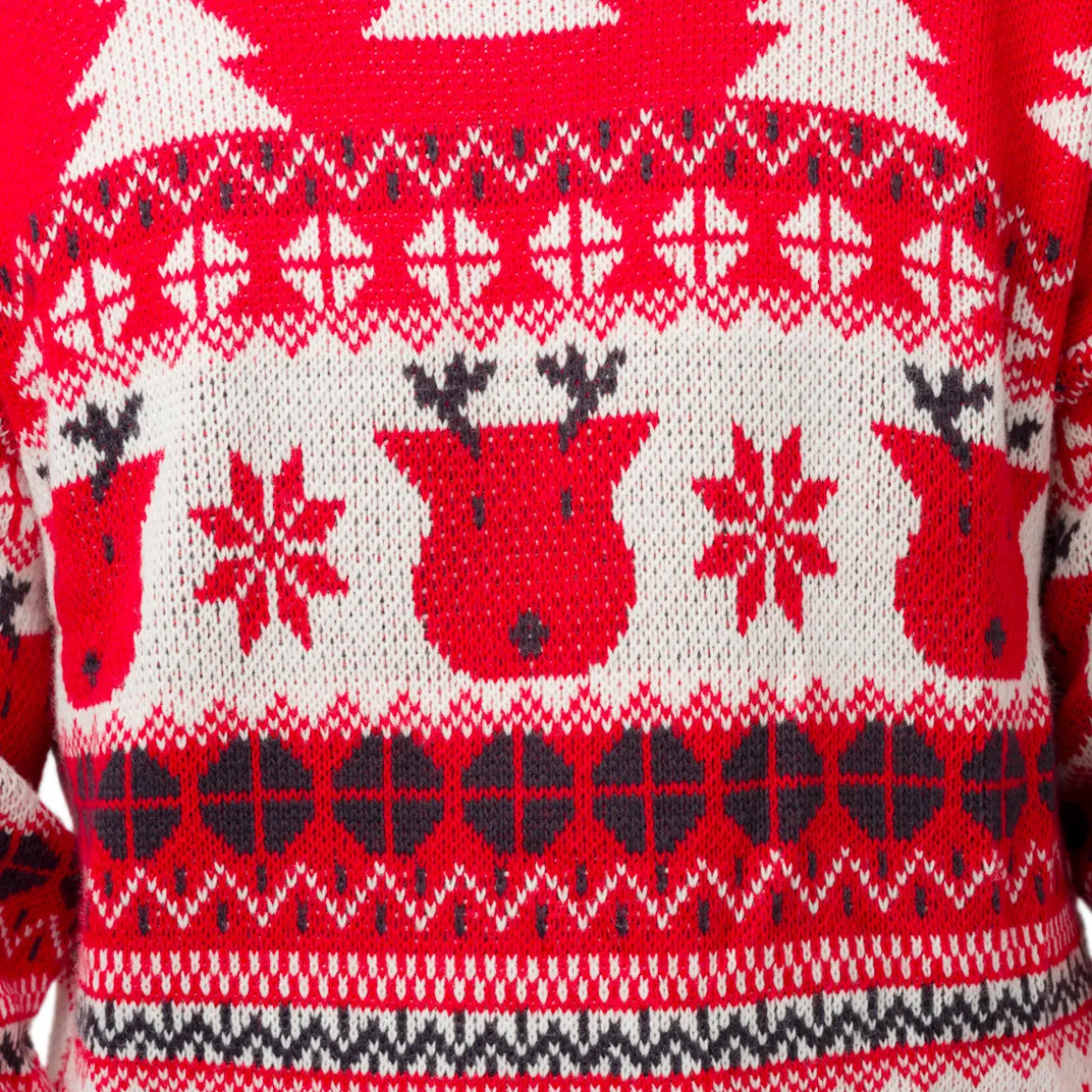 Maglione natalizio da uomo rosso con ricami fiocchi di neve e renne Swish Jeans