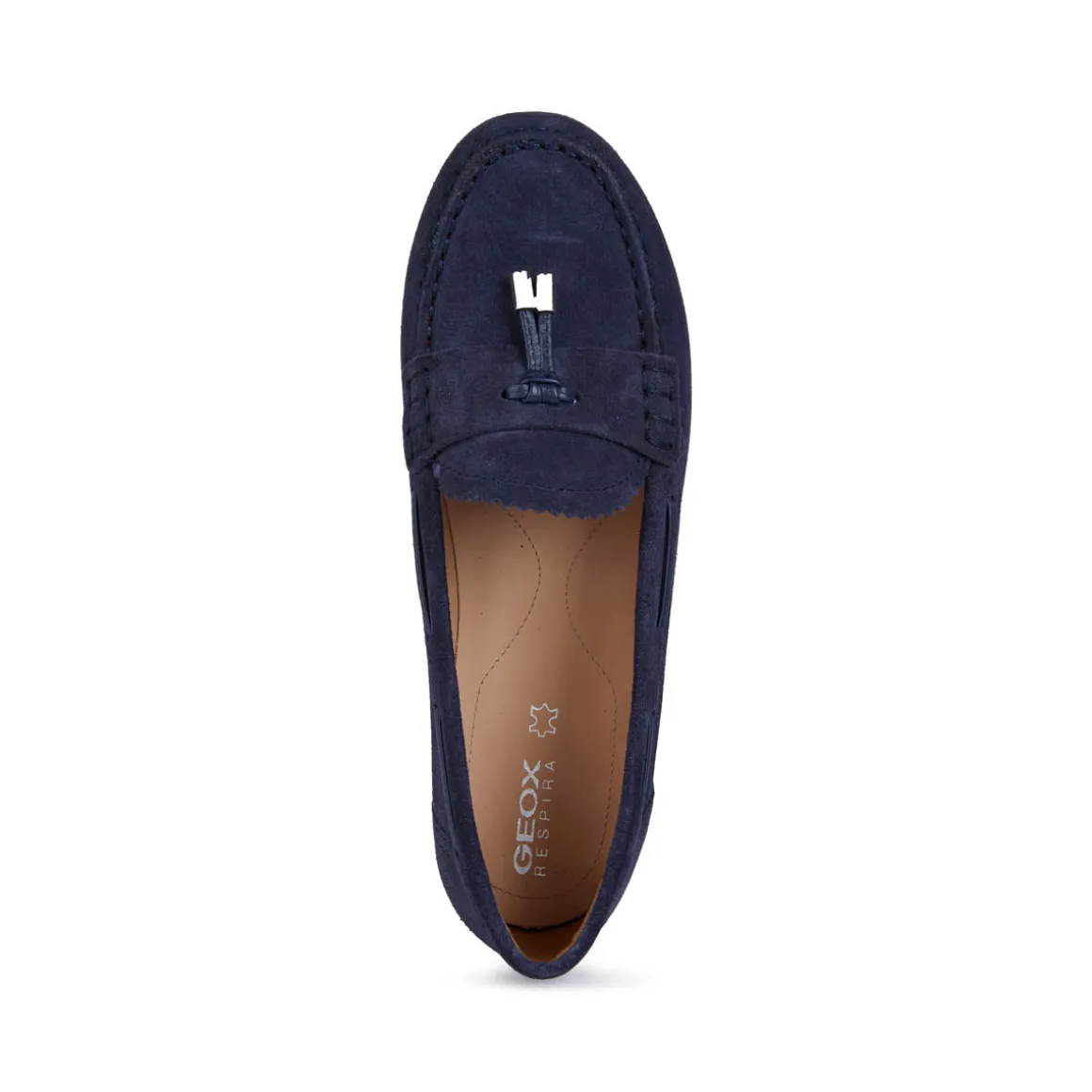Mocassini blu navy da Donna in pelle scamosciata con nappina Geox