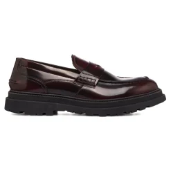 Mocassini bordeaux da Uomo in pelle Primopiano