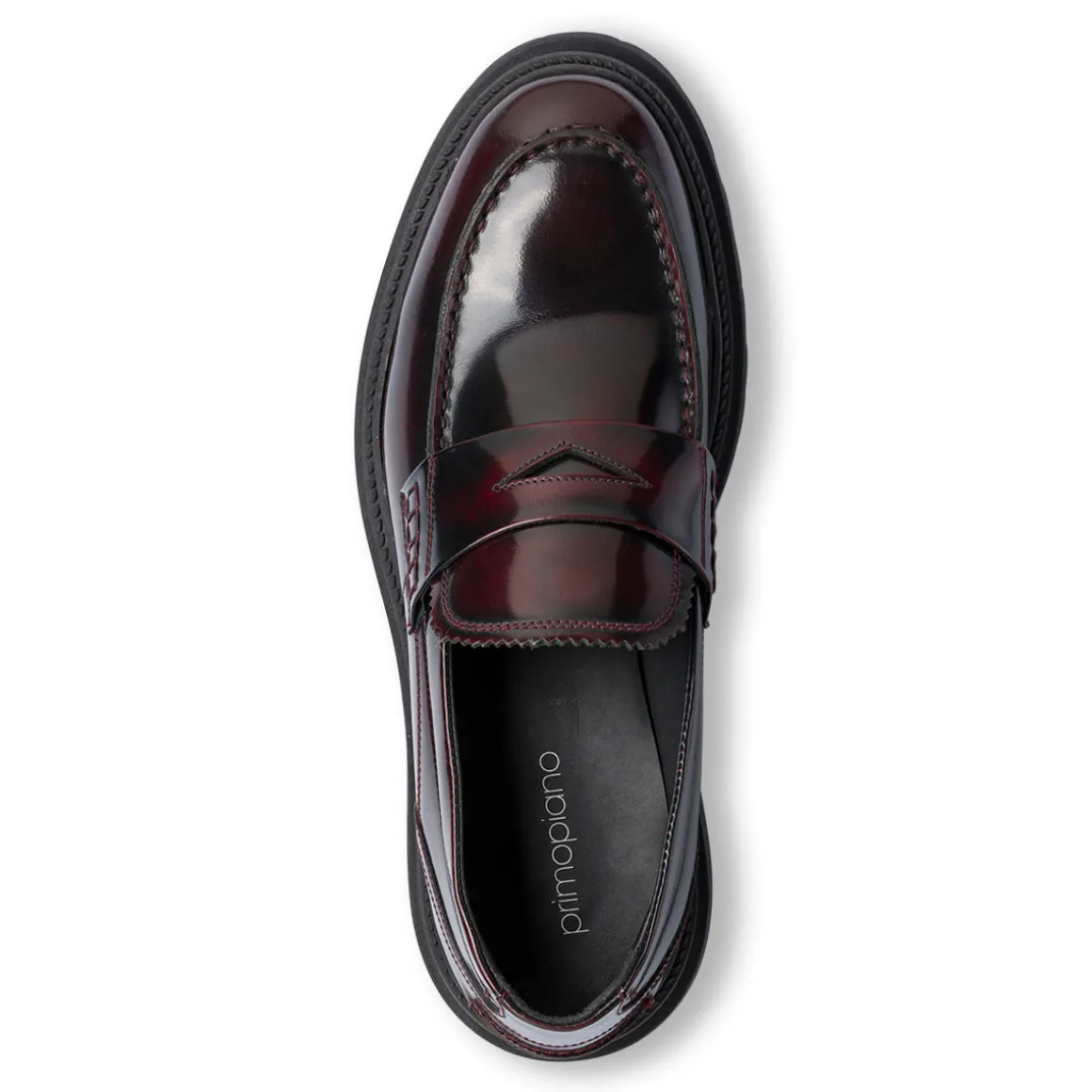 Mocassini bordeaux da Uomo in pelle Primopiano