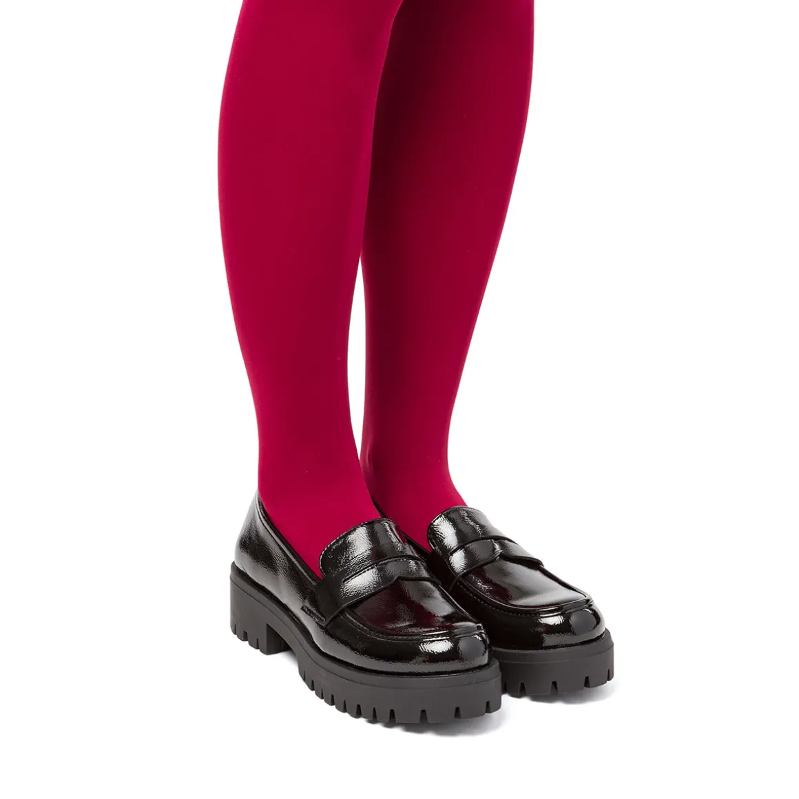 Mocassini chunky da donna neri effetto vernice Swish Jeans