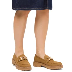 Mocassini chunky da donna marroni Swish Jeans con fibbia