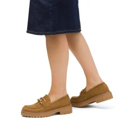 Mocassini chunky da donna marroni Swish Jeans con fibbia