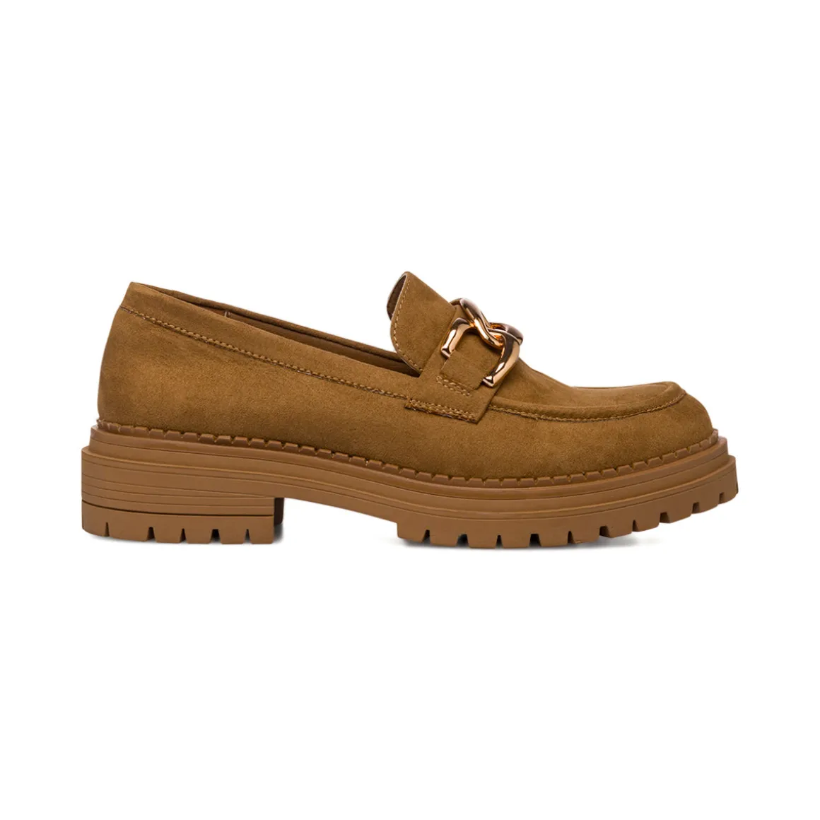 Mocassini chunky da donna marroni Swish Jeans con fibbia