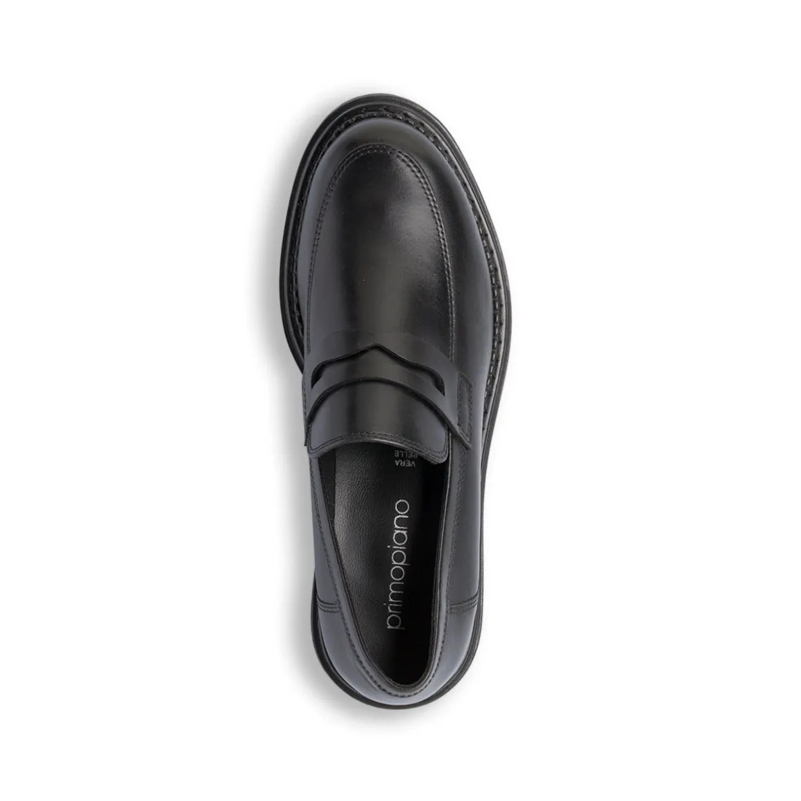 Mocassini chunky loafer neri in Pelle da Donna Primopiano