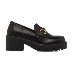 Mocassini chunky neri da Donna con fibbia e tacco Swish Jeans