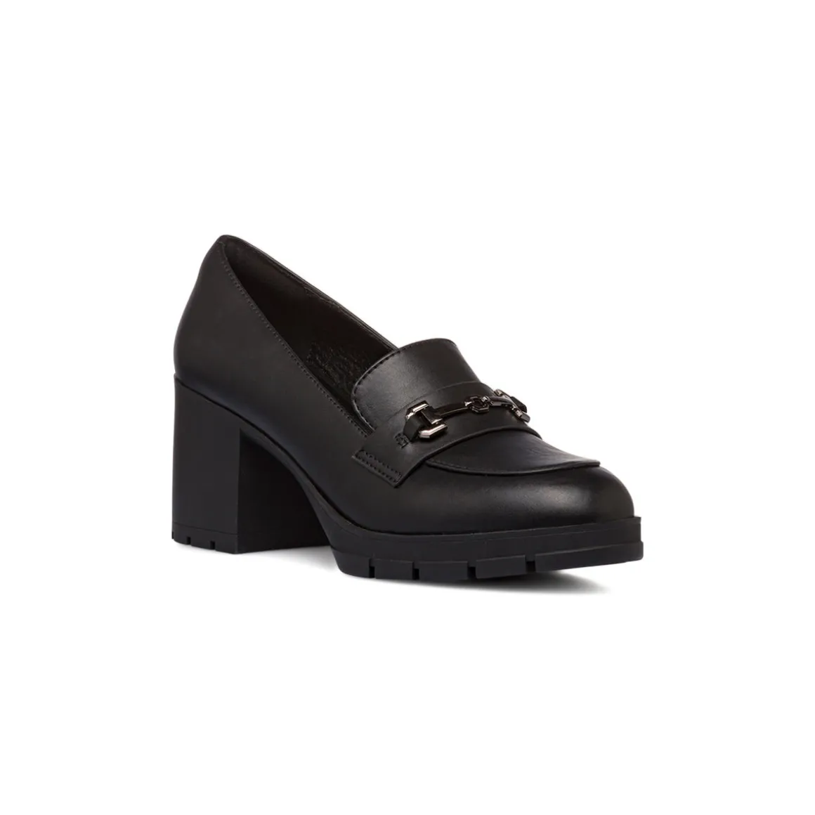 Mocassini comfort neri con tacco da donna P Soft