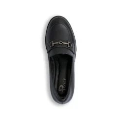 Mocassini comfort neri con tacco da donna P Soft