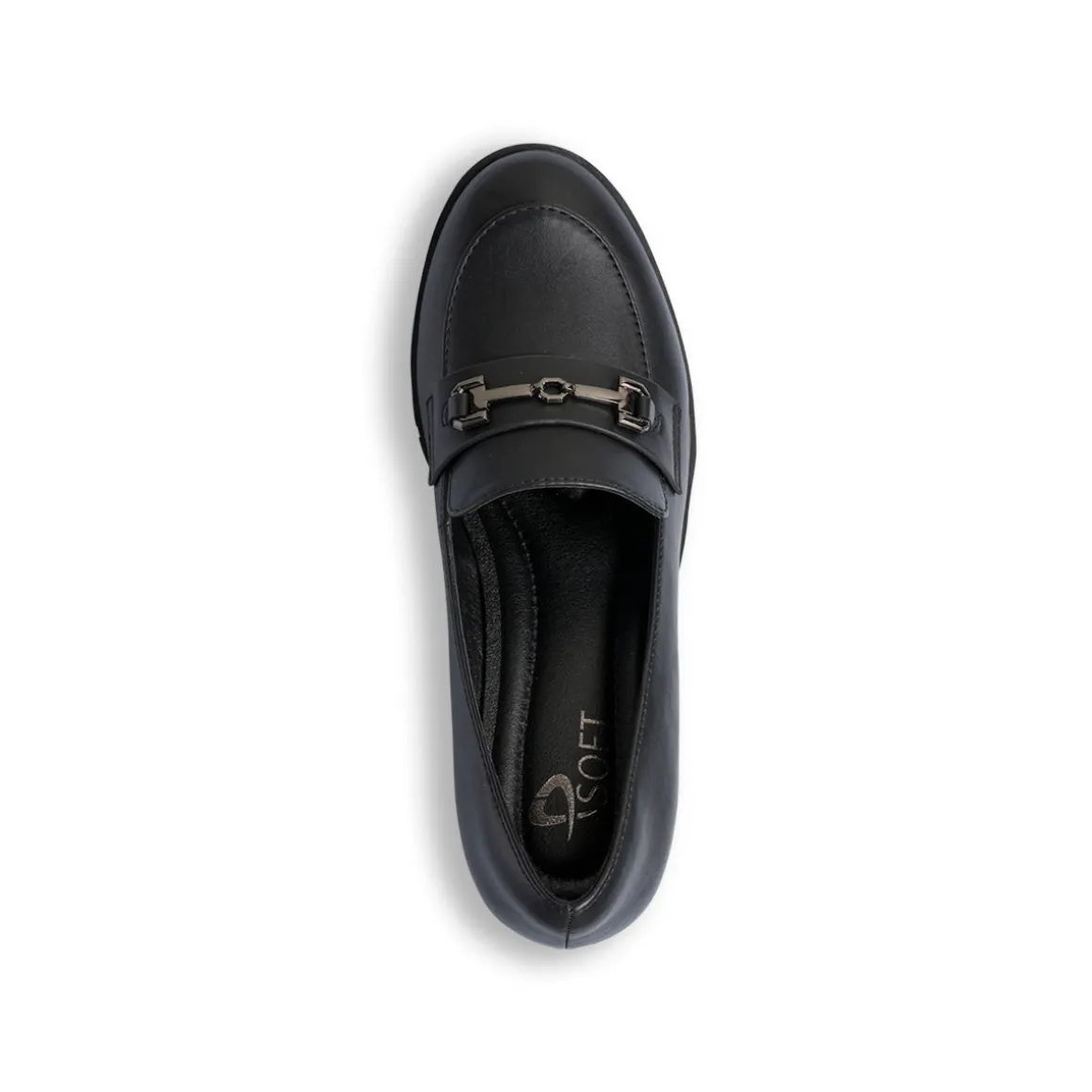 Mocassini comfort neri con tacco da donna P Soft
