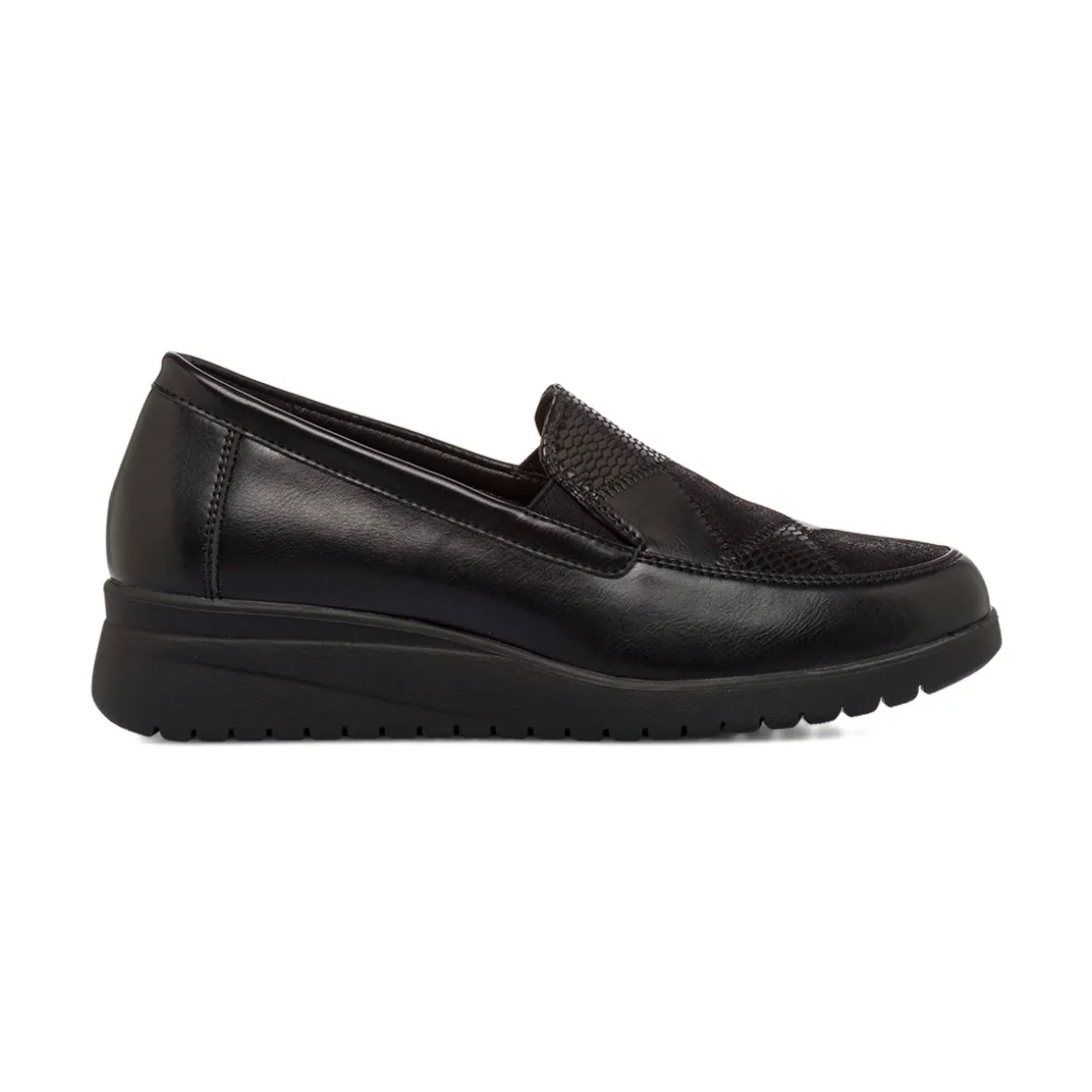 Mocassini comfort neri da Donna con effetto pitonato P Soft