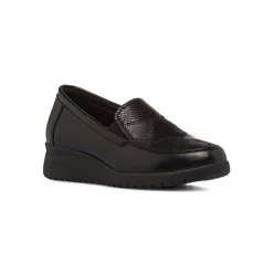 Mocassini comfort neri da Donna con effetto pitonato P Soft