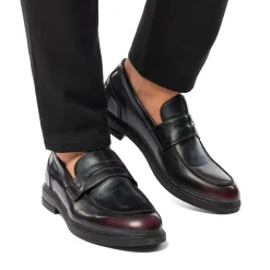 Mocassini eleganti bordeaux effetto vintage da uomo Riflessi Urbani