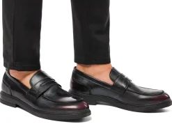 Mocassini eleganti bordeaux effetto vintage da uomo Riflessi Urbani