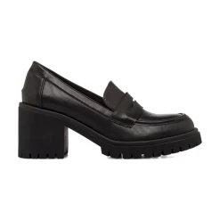 Mocassini loafer neri da Donna con tacco 5 cm Lora Ferres