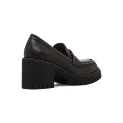 Mocassini loafer neri da Donna con tacco 5 cm Lora Ferres