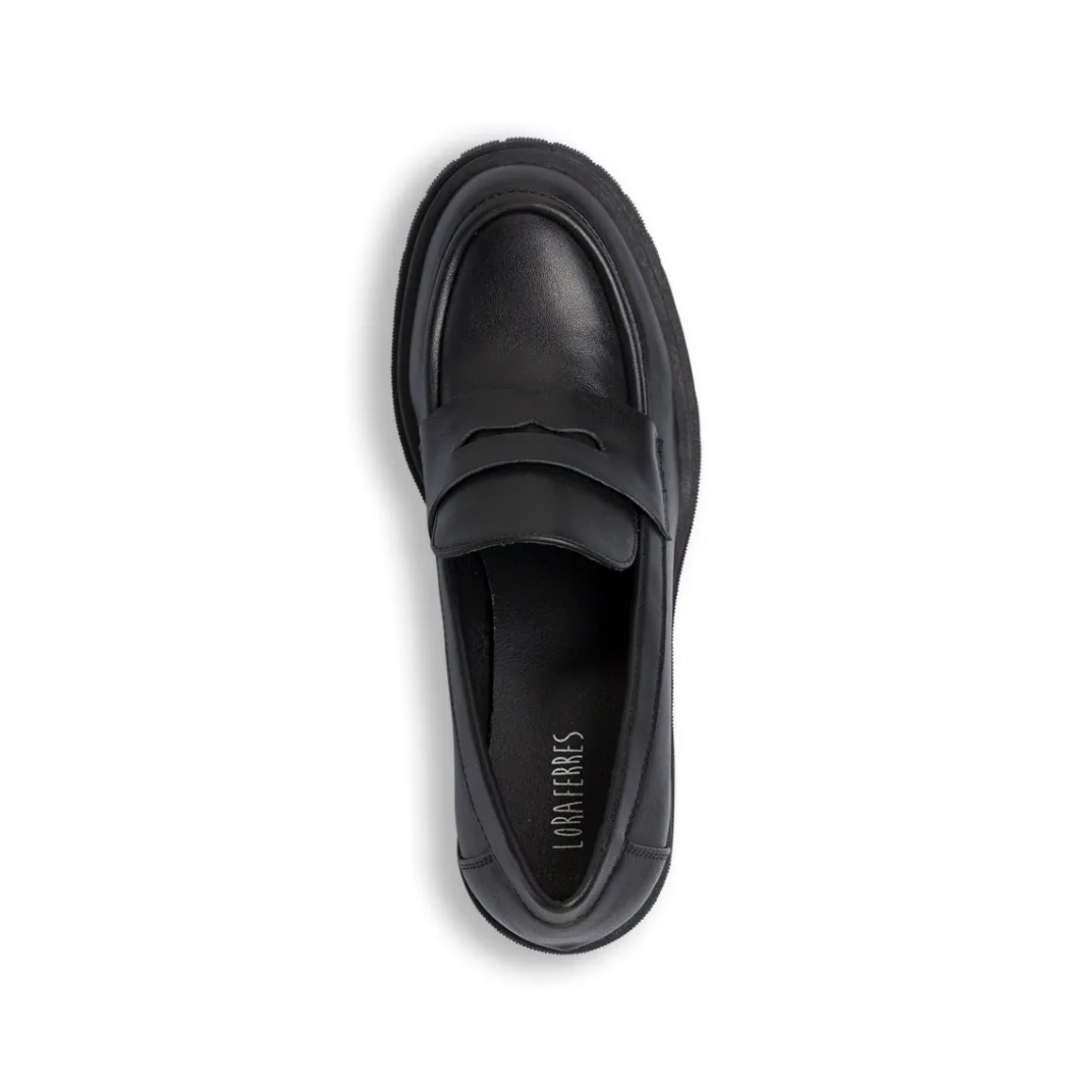 Mocassini loafer neri da Donna con tacco 5 cm Lora Ferres