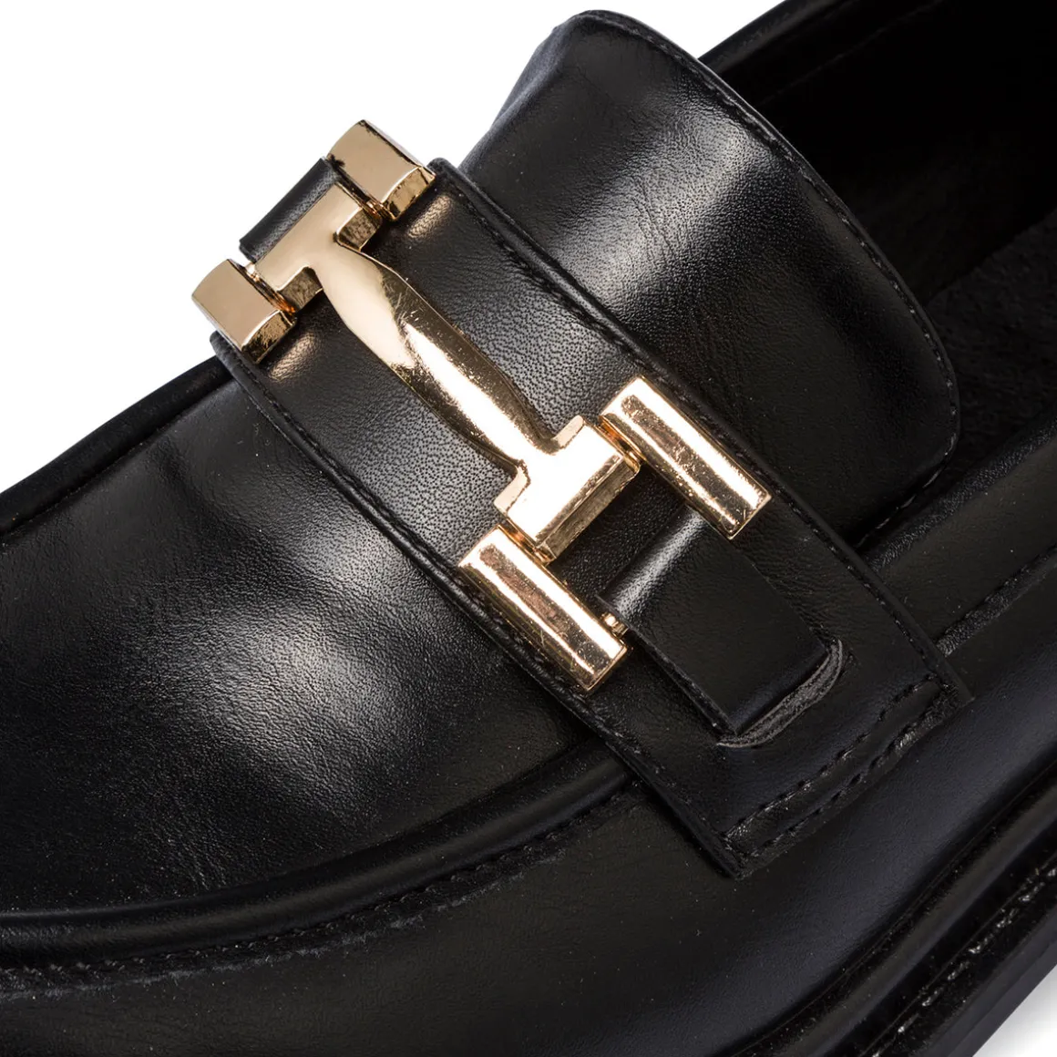 Mocassini neri da donna con morsetto dorato Swish Jeans