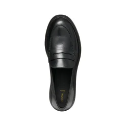 Mocassini neri da Donna in pelle con suola traspirante Geox