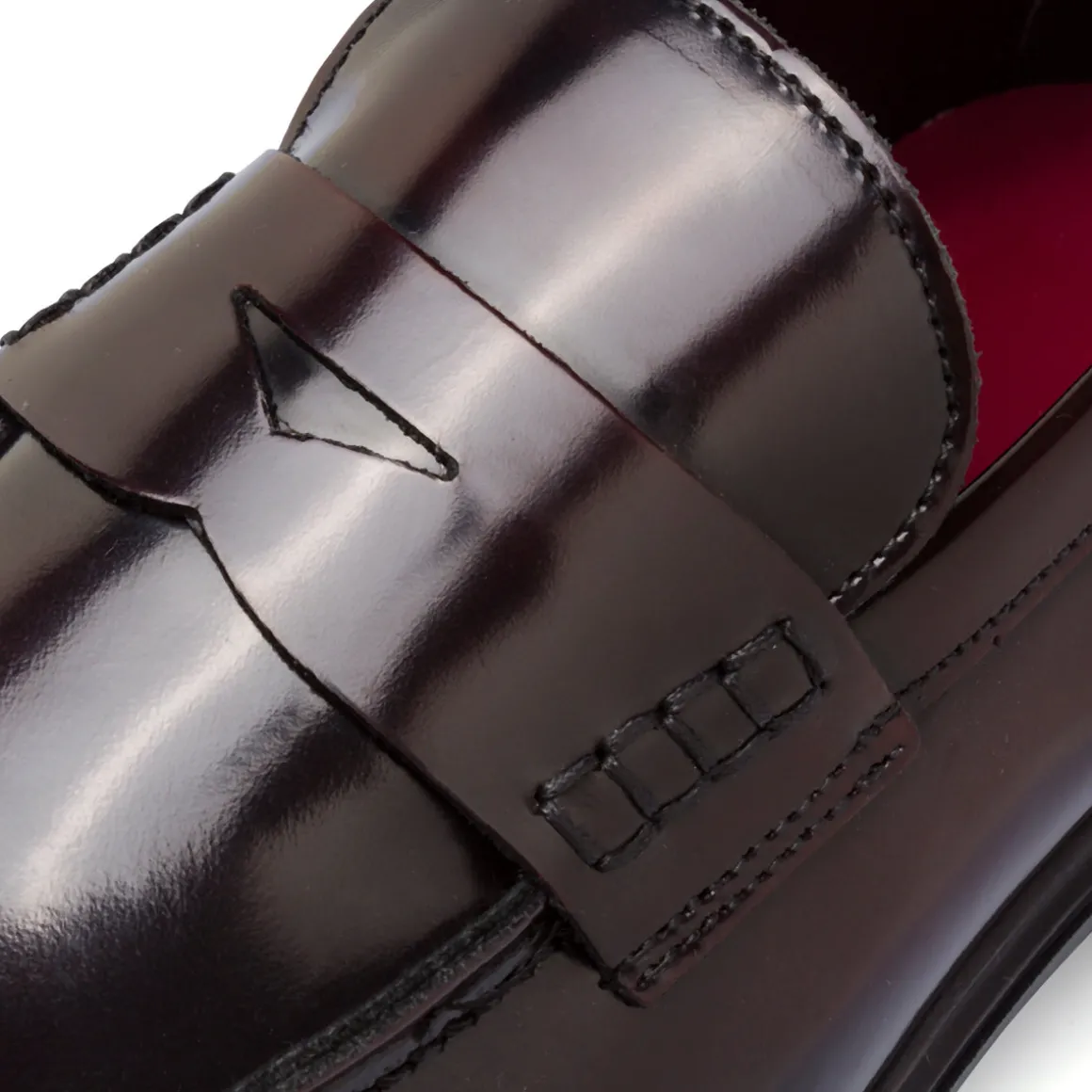 Mocassini Penny Loafer Bordeaux da Donna in pelle effetto lucido Primopiano