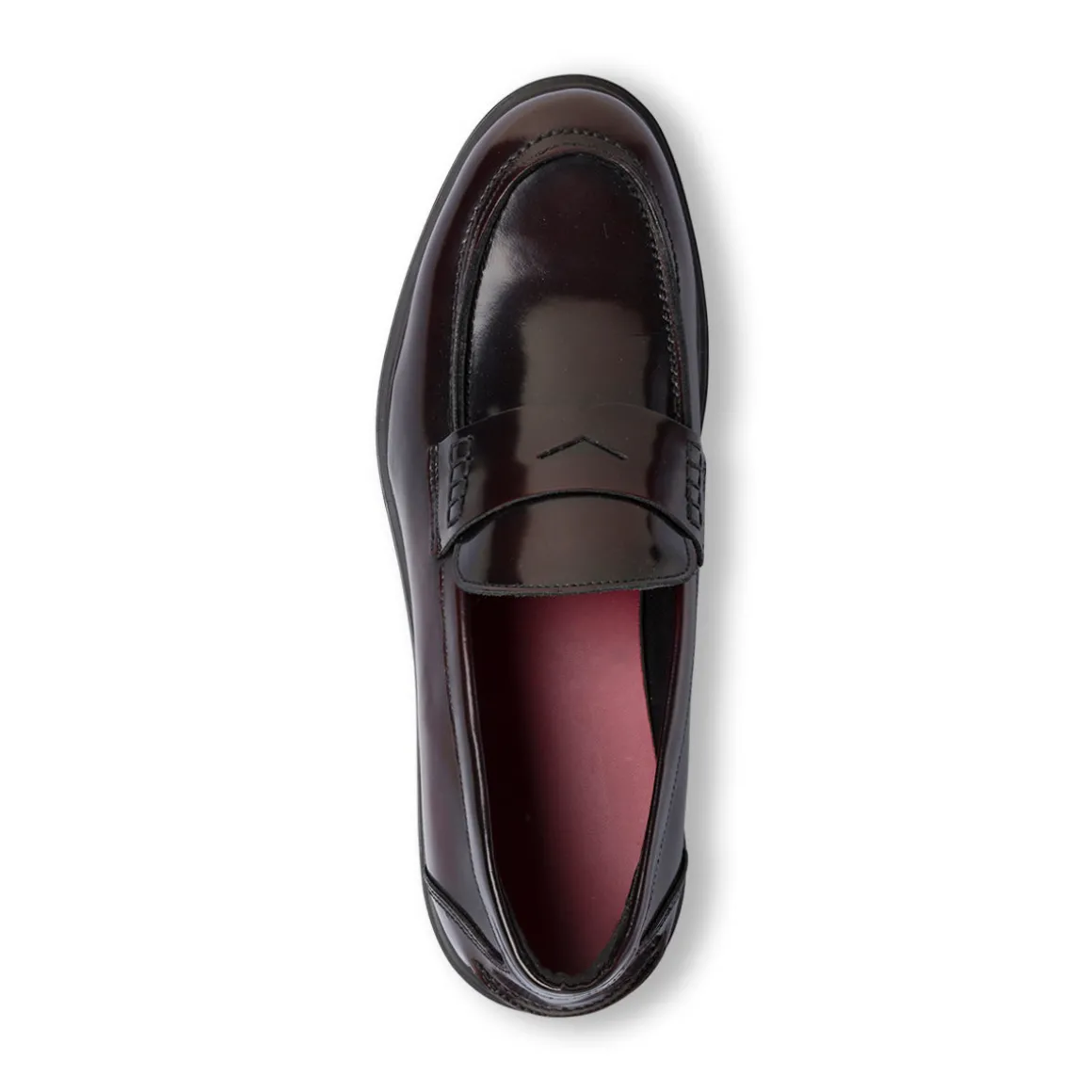 Mocassini Penny Loafer Bordeaux da Donna in pelle effetto lucido Primopiano