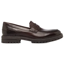 Mocassini Penny Loafer Marroni da Uomo in pelle Primopiano