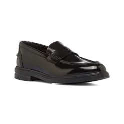 Mocassini Penny Loafer neri da Uomo in pelle lucida Primopiano