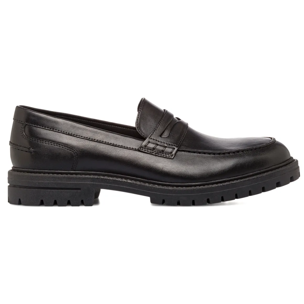 Mocassini Penny Loafer neri da Uomo in pelle Primopiano
