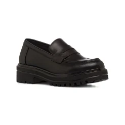Mocassini penny loafer neri da Donna Lora Ferres