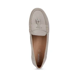 Mocassini taupe da Donna con nappine e suola traspirante Geox