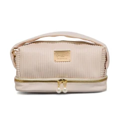 Necessaire bag bianco latte effetto plisse da donna Camomilla Milano